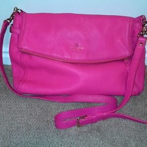 Kate Spade hot pink leather purse EUC